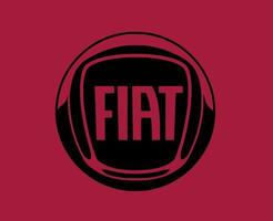 fiat merk logo auto symbool zwart ontwerp Italiaans auto- vector illustratie met rood achtergrond