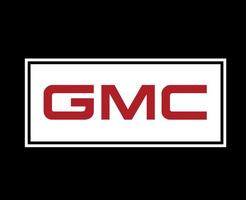 gmc merk logo auto symbool rood en wit ontwerp Verenigde Staten van Amerika auto- vector illustratie met zwart achtergrond