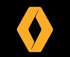 renault logo merk auto symbool geel ontwerp Frans auto- vector illustratie met zwart achtergrond