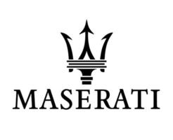 maserati merk logo auto symbool met naam zwart ontwerp Italiaans auto- vector illustratie