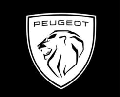 peugeot merk logo auto symbool wit ontwerp Frans auto- vector illustratie met zwart achtergrond