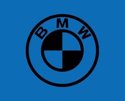 BMW merk logo symbool zwart ontwerp Duitsland auto auto- vector illustratie met blauw achtergrond