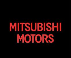 mitsubishi motoren merk logo auto symbool naam rood ontwerp Japan auto- vector illustratie met zwart achtergrond