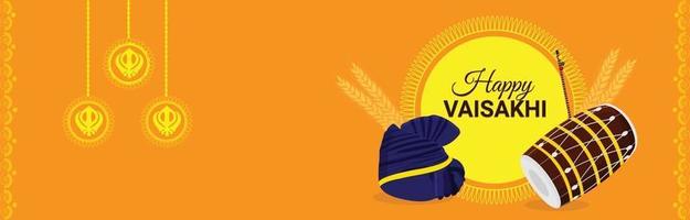 gelukkige vaisakhi indische sikh festival banner vector