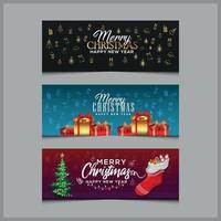 vrolijke kerstbanners vector