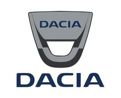 dacia merk logo auto symbool met naam ontwerp Roemeense auto- vector illustratie
