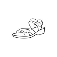 Dames schoenen bagageruimte illustratie lijn ontwerp vector