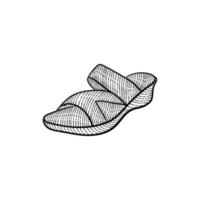 schoonheid slippers lijn wijnoogst illustratie ontwerp vector