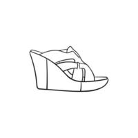 hoog hakken slippers elegant lijn ontwerp vector