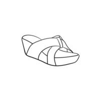 Dames slippers schets gemakkelijk ontwerp vector