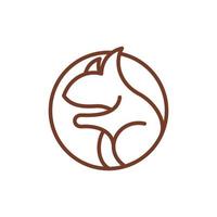 eekhoorn cirkel modern lijn illustratie logo vector