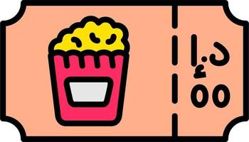 popcorn ticket vector icoon