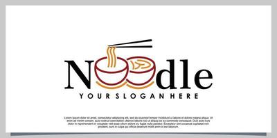 noodle logo ontwerp met gemakkelijk concept vector