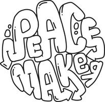 vrede maker tekening. vector illustratie voor kleur boek, kleur Pagina's, sticker, poster, kleding, kleding, enz met graffiti stijl