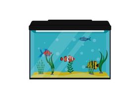 vissen in aquarium clip art vector illustratie. vis tank geïsoleerd Aan wit achtergrond