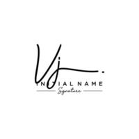 brief vj handtekening logo sjabloon vector