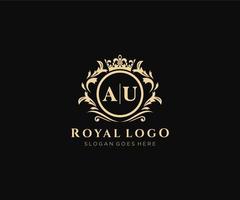eerste au brief luxueus merk logo sjabloon, voor restaurant, royalty, boetiek, cafe, hotel, heraldisch, sieraden, mode en andere vector illustratie.