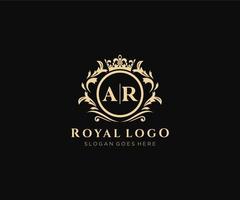eerste ar brief luxueus merk logo sjabloon, voor restaurant, royalty, boetiek, cafe, hotel, heraldisch, sieraden, mode en andere vector illustratie.