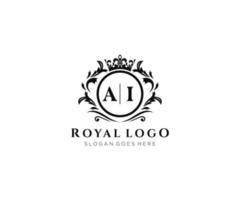 eerste ai brief luxueus merk logo sjabloon, voor restaurant, royalty, boetiek, cafe, hotel, heraldisch, sieraden, mode en andere vector illustratie.