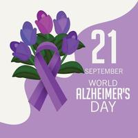 vectorillustratie van een banner voor de wereld van de ziekte van Alzheimer. vector