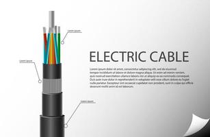 elektrische kabeltechnologie. realistische stijl geïsoleerd. vector
