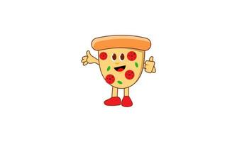 pizza in retro tekenfilm stijl illustratie vector