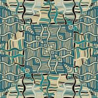 naadloos patroon met abstract golvend lijnen. tribal mozaïek- tegel. textiel verstandhouding. vector