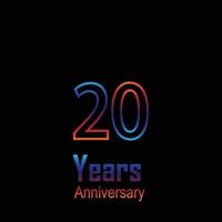 20-jarig jubileum logo vector sjabloon ontwerp illustratie