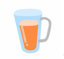 vector illustratie van een thee of oranje sap drinken in een groot glas. plat ontwerp.