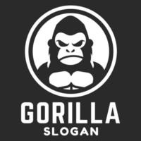 modern gemakkelijk minimalistische gorilla aap mascotte logo ontwerp vector met modern illustratie concept stijl voor insigne, embleem en t-shirt afdrukken. modern gorilla cirkel logo illustratie.