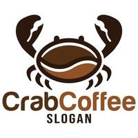 creatief krab koffie bonen silhouet logo ontwerp. modern gemakkelijk minimalistische retro wijnoogst tekenfilm mascotte karakter logo vector icoon illustratie sjabloon voor Product, restaurant, cafe, label, winkel