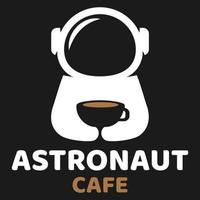 modern mascotte vlak ontwerp gemakkelijk minimalistische schattig astronaut logo icoon ontwerp sjabloon vector met modern illustratie concept stijl voor cafe, koffie winkel, restaurant, insigne, embleem en etiket