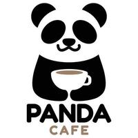 modern mascotte vlak ontwerp gemakkelijk minimalistische schattig panda logo icoon ontwerp sjabloon vector met modern illustratie concept stijl voor cafe, koffie winkel, restaurant, insigne, embleem en etiket