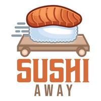 modern vector vlak ontwerp gemakkelijk minimalistische schattig logo sjabloon van sushi sashimi voor merk winkel, cafe, restaurant, bar, embleem, label. geïsoleerd wit achtergrond. online meenemen voedsel vrachtauto levering