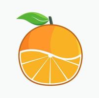 vector illustratie van oranje fruit met voor de helft een plak voor logo ontwerp Sjablonen