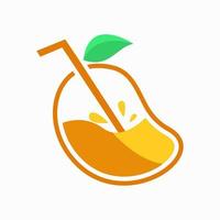 illustratie vector van vers mango sap desain logo sjabloon