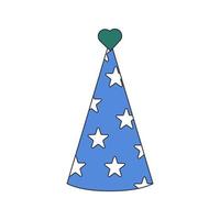 verjaardag pet is blauw met sterren. verjaardag partij hoed. vector geïsoleerd illustratie.