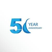50 jaar jubileum logo vector sjabloon ontwerp illustratie blauw en wit