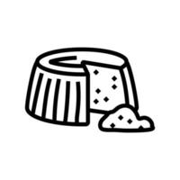 Ricotta kaas voedsel plak lijn icoon vector illustratie