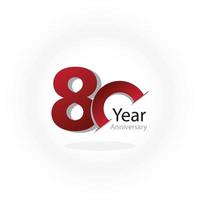 80 jaar jubileum logo vector sjabloon ontwerp illustratie