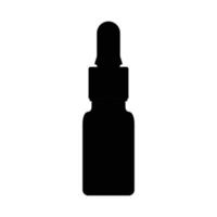 serum fles silhouet. zwart-wit pictogram ontwerpelement op geïsoleerde witte achtergrond vector