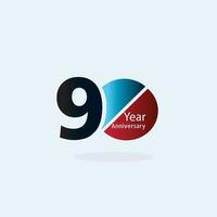 90 jaar jubileum logo vector sjabloon ontwerp illustratie