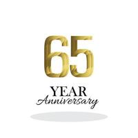 jaar jubileum logo vector sjabloon ontwerp illustratie goud en wit