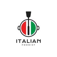 pan spatel Koken voedsel Italiaans smaak heerlijk modern minimaal logo ontwerp vector