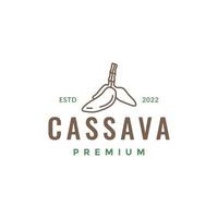 fabriek wortel cassave voedsel Koken menu hipster logo ontwerp vector