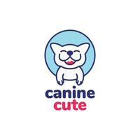 mascotte dier huisdieren hond puppy hoektand huisdier winkel glimlach schattig gelukkig kleurrijk logo ontwerp vector