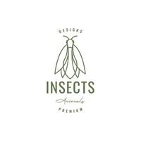 dier insect sprinkhaan krekel lijnen kunst hipster logo ontwerp vector icoon