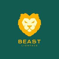 gezicht beest savanne Woud dier leeuw manen mascotte lijn vlak logo ontwerp vector icoon illustratie