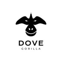 dier gorilla duif duif vliegend modern logo ontwerp icoon vector illustratie