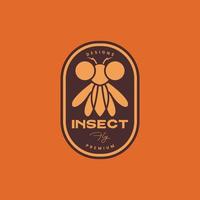 insect dier vlieg Vleugels meetkundig bagde wijnoogst schoon logo ontwerp vector